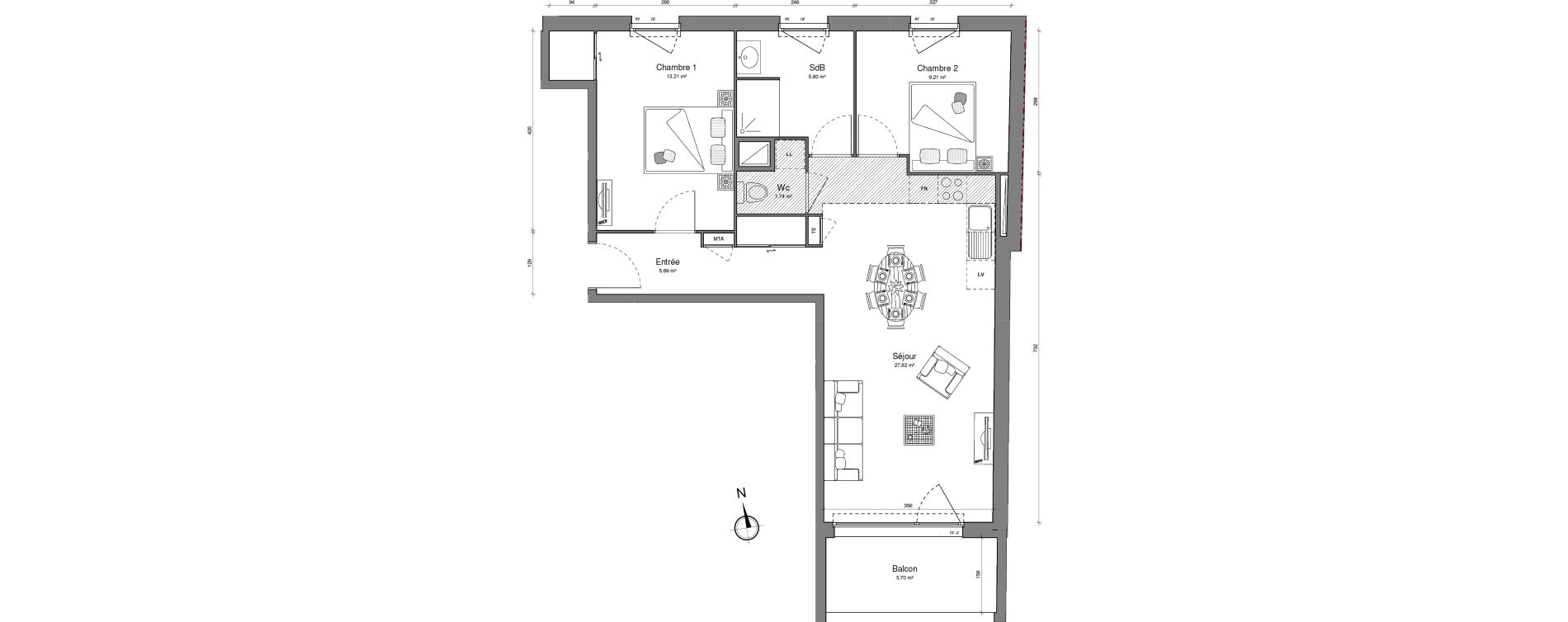 Appartement T3 de 63,67 m2 &agrave; Brest Lambezellec