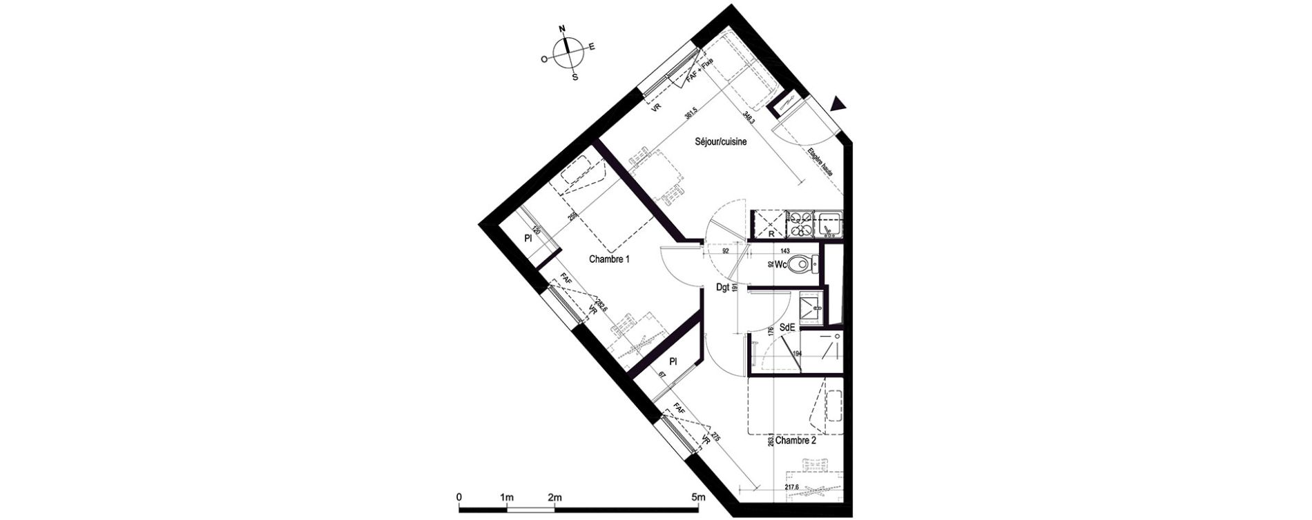 Appartement T3 de 41,45 m2 &agrave; Brest Quatre moulins