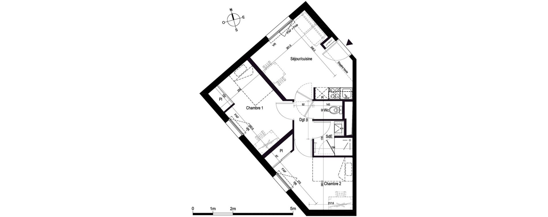 Appartement T3 de 41,45 m2 &agrave; Brest Quatre moulins