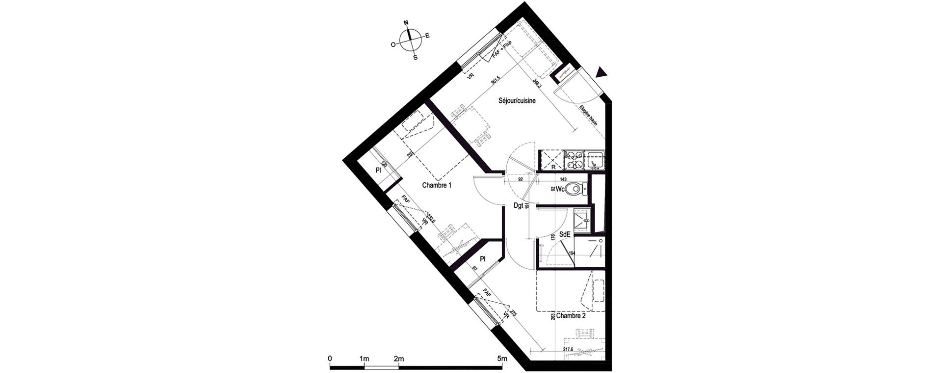 Appartement T3 de 41,51 m2 &agrave; Brest Quatre moulins