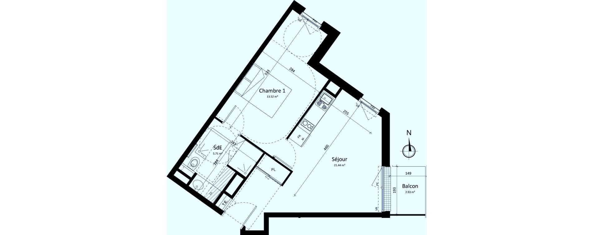 Appartement T2 de 40,68 m2 &agrave; Brest Lambezellec