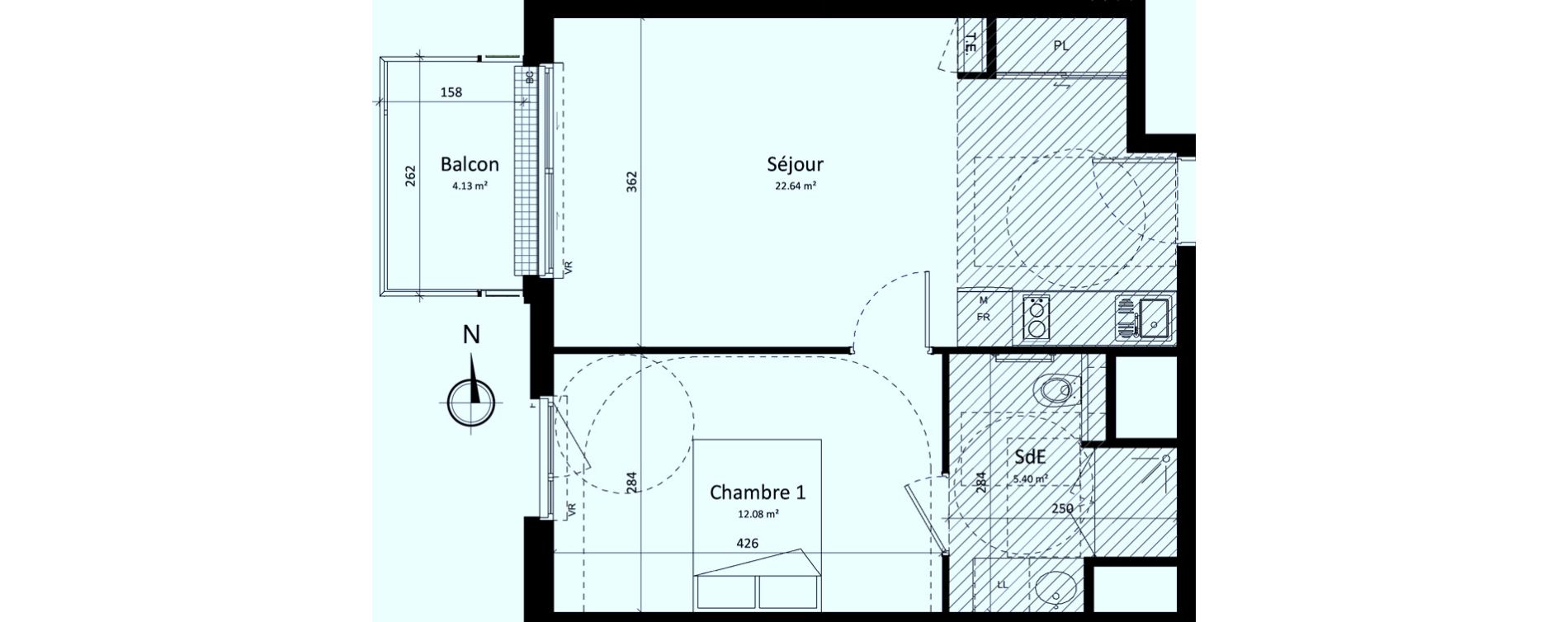 Appartement T2 de 40,12 m2 &agrave; Brest Lambezellec