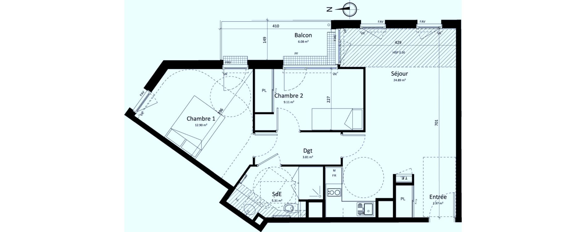 Appartement T3 de 59,00 m2 &agrave; Brest Lambezellec