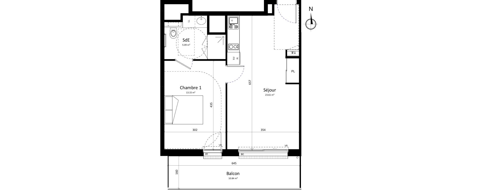 Appartement T2 de 41,84 m2 &agrave; Brest Lambezellec