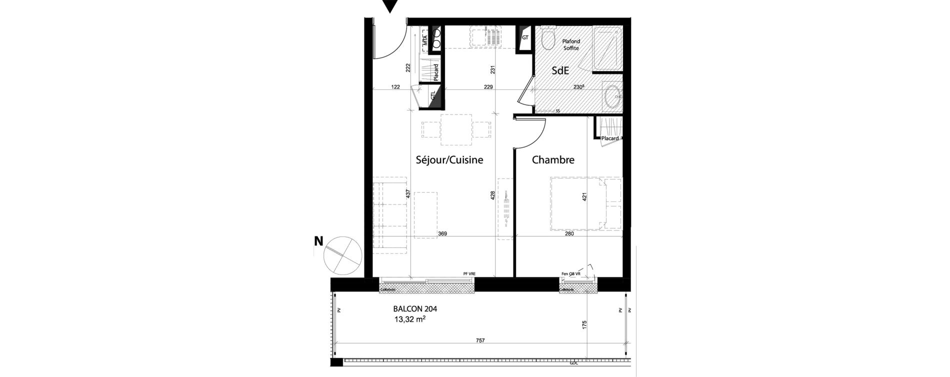 Appartement T2 de 41,42 m2 &agrave; Brest Lambezellec