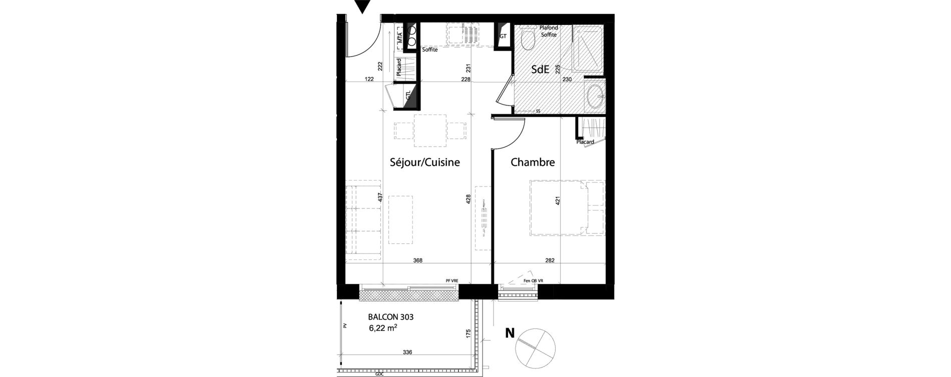 Appartement T2 de 41,37 m2 &agrave; Brest Lambezellec