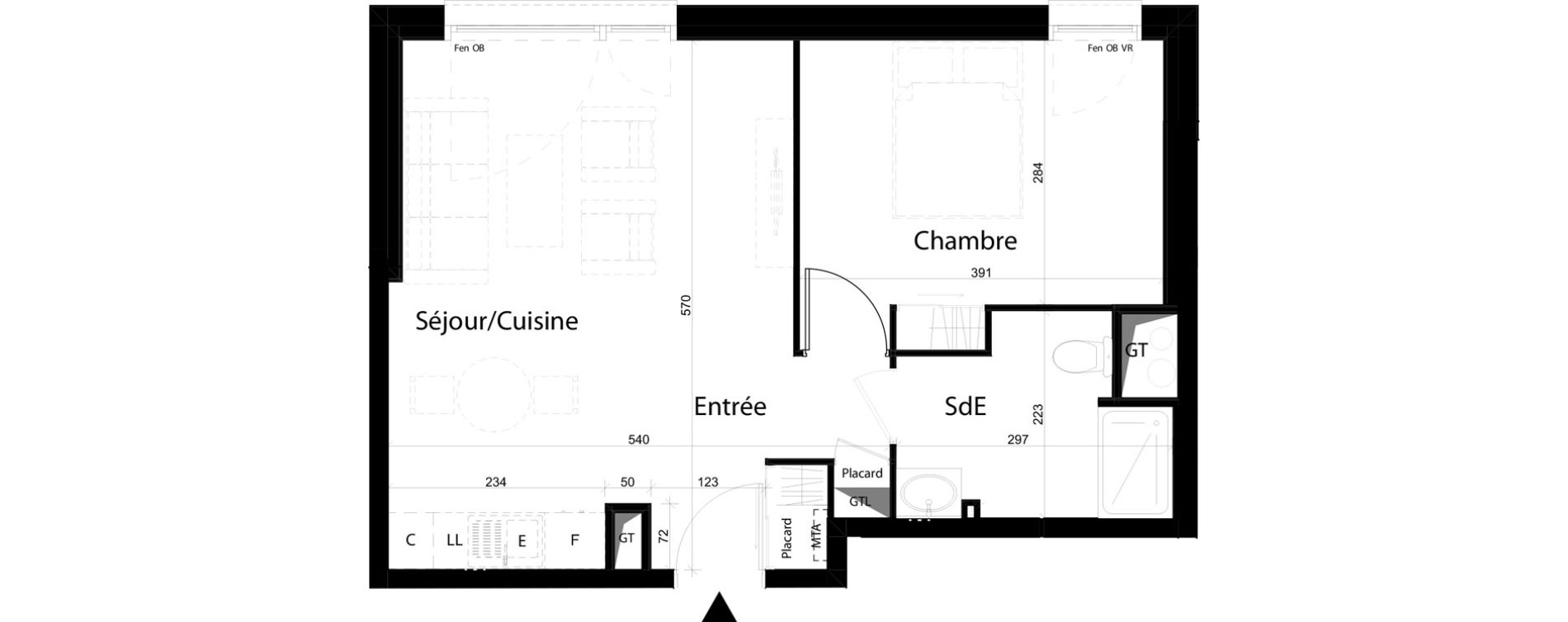 Appartement T2 de 43,38 m2 &agrave; Brest Lambezellec