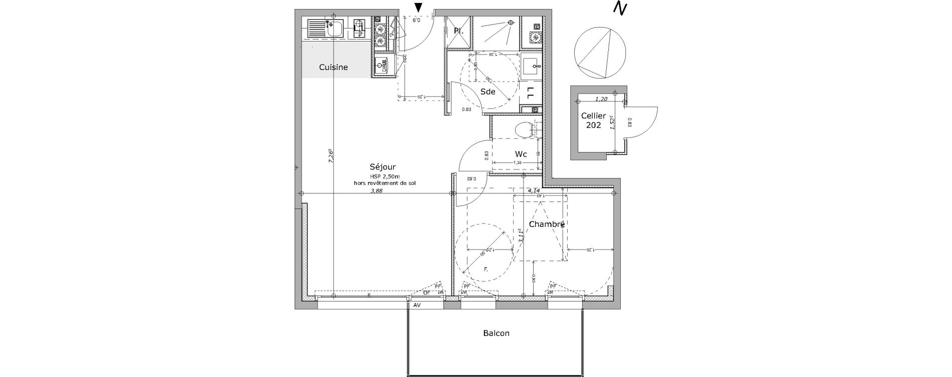 Appartement T2 de 47,85 m2 &agrave; Brest Quatre moulins