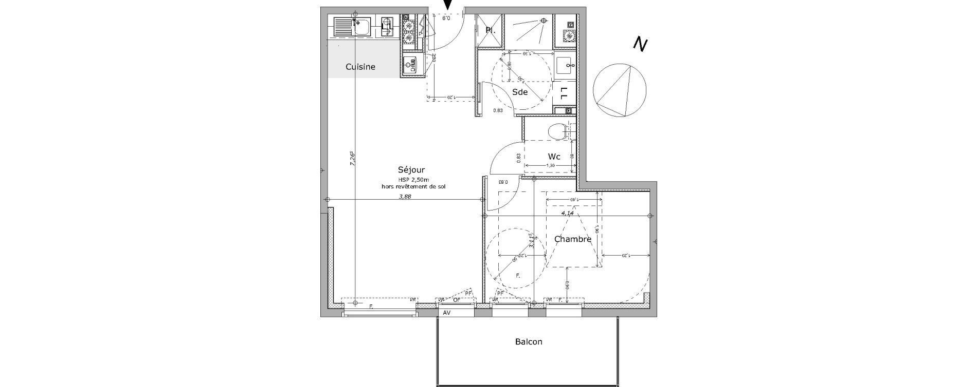 Appartement T2 de 47,85 m2 &agrave; Brest Quatre moulins