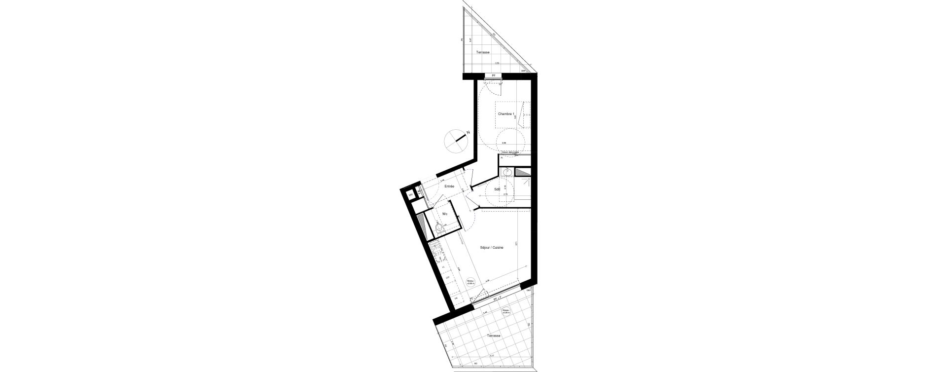 Appartement T2 de 47,07 m2 &agrave; Brest Cerdan