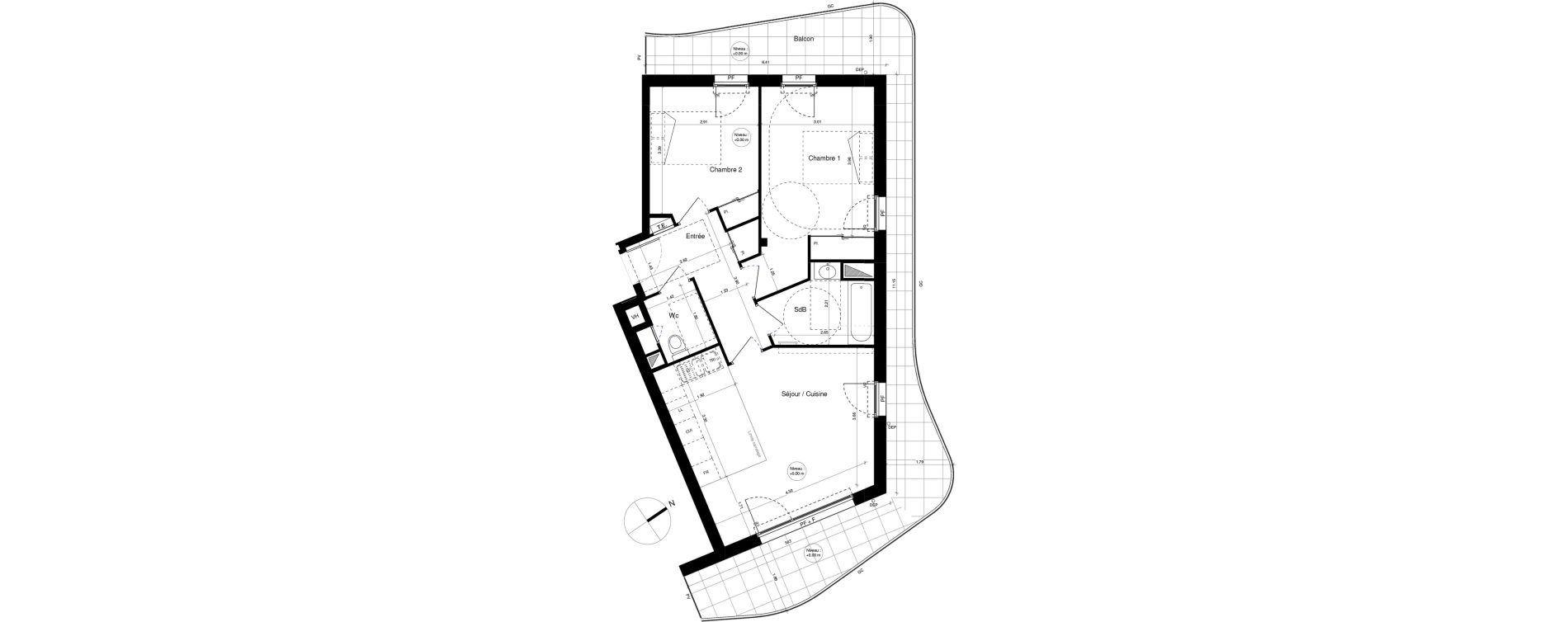 Appartement T3 de 63,10 m2 &agrave; Brest Cerdan