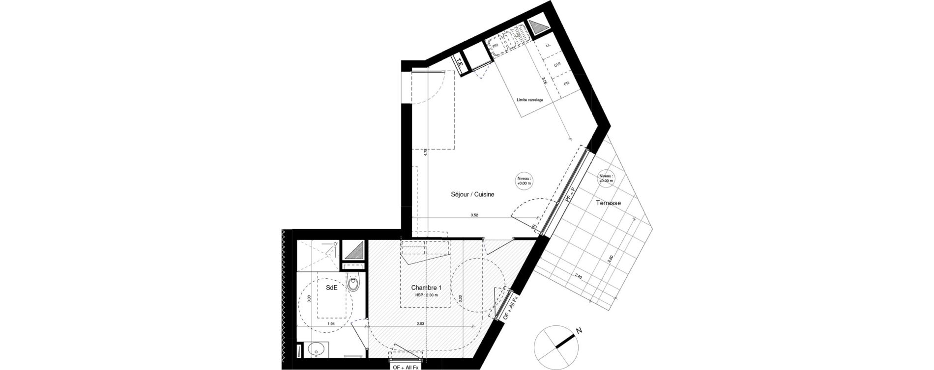 Appartement T2 de 42,65 m2 &agrave; Brest Cerdan