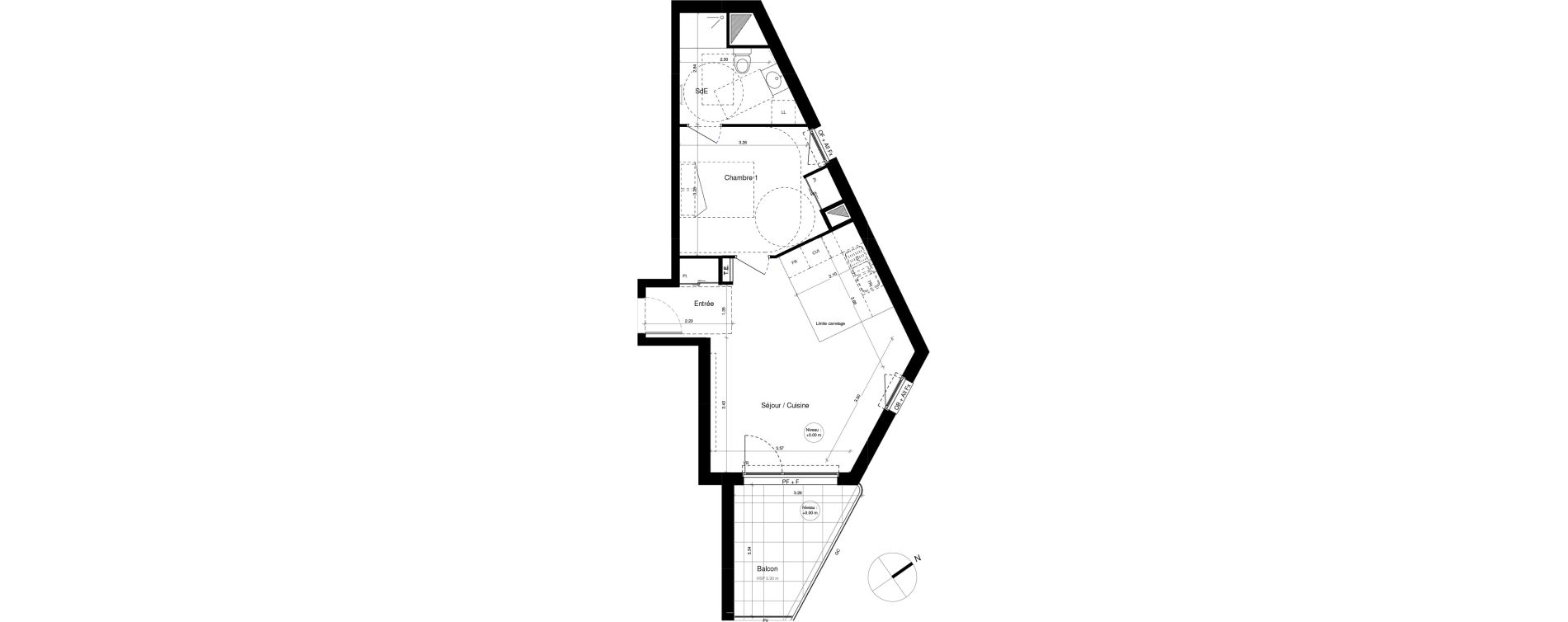 Appartement T2 de 46,47 m2 &agrave; Brest Cerdan