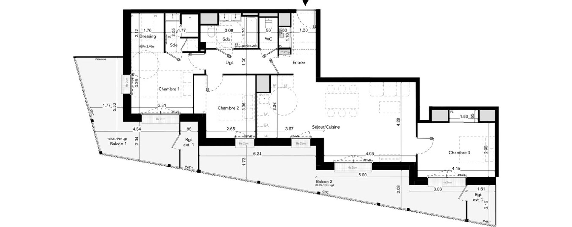 Appartement T4 de 91,30 m2 &agrave; Brest Les capucins