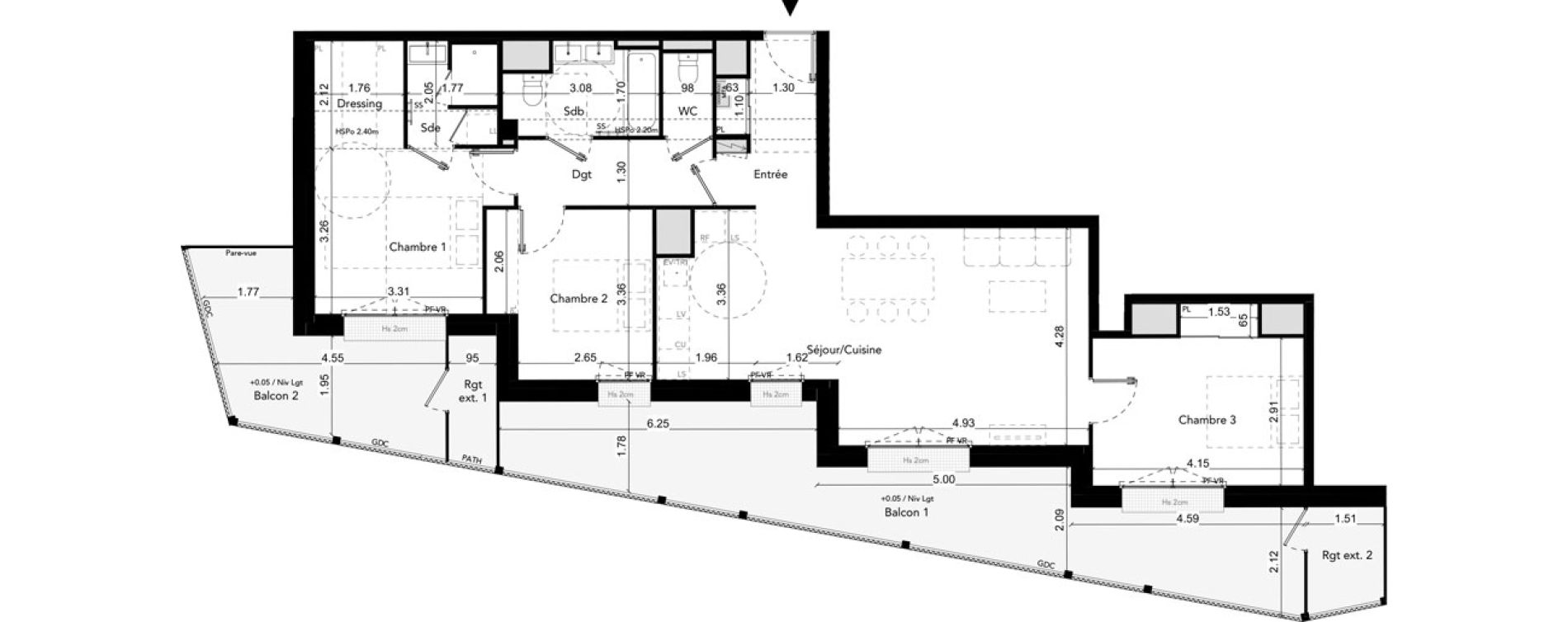 Appartement T4 de 91,30 m2 &agrave; Brest Les capucins