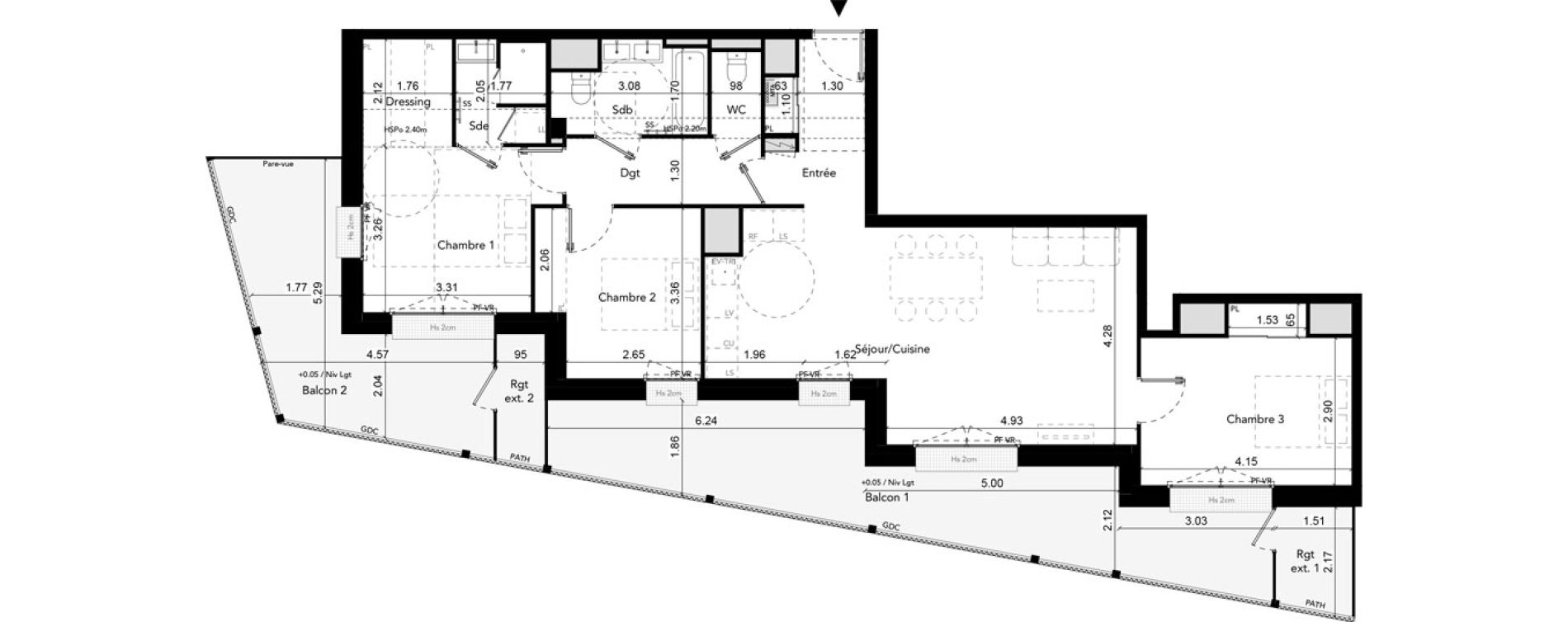 Appartement T4 de 91,30 m2 &agrave; Brest Les capucins