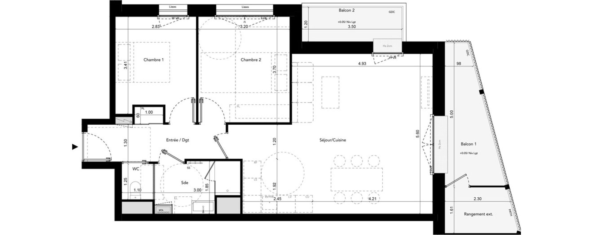 Appartement T3 de 67,80 m2 &agrave; Brest Les capucins