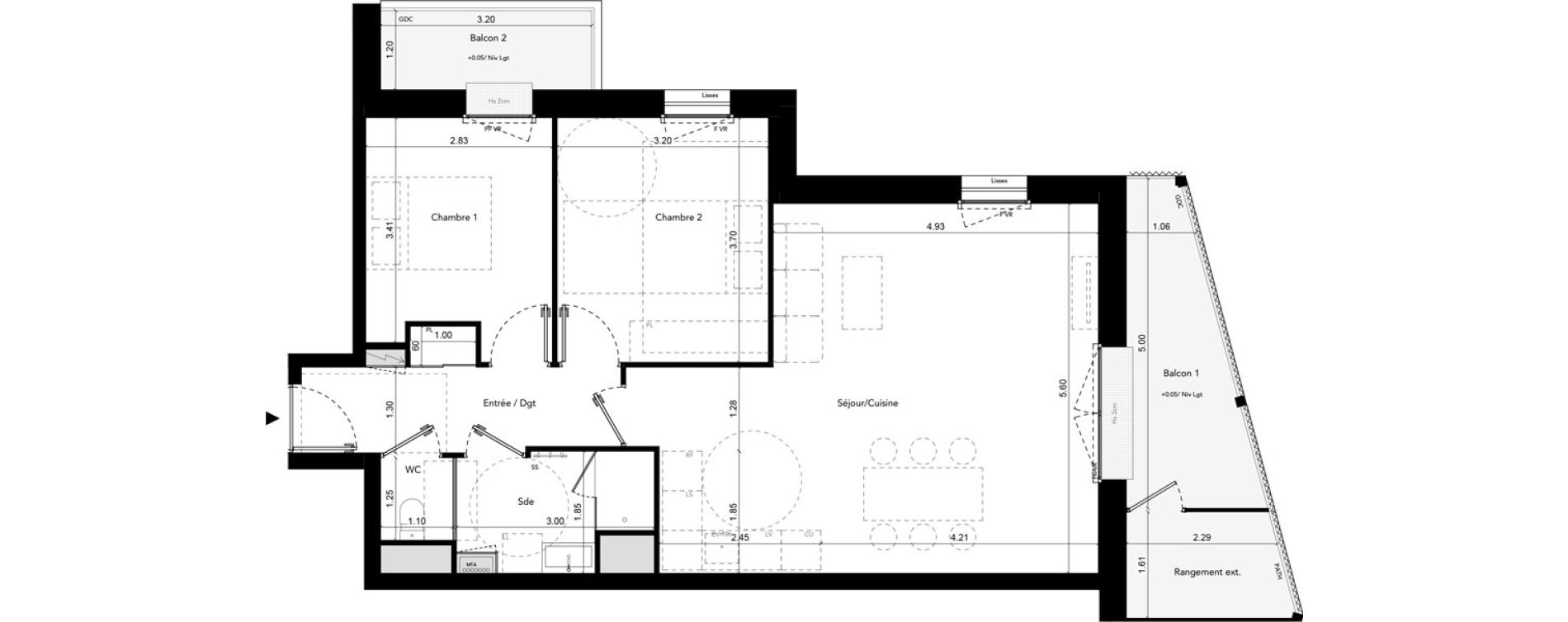 Appartement T3 de 67,80 m2 &agrave; Brest Les capucins