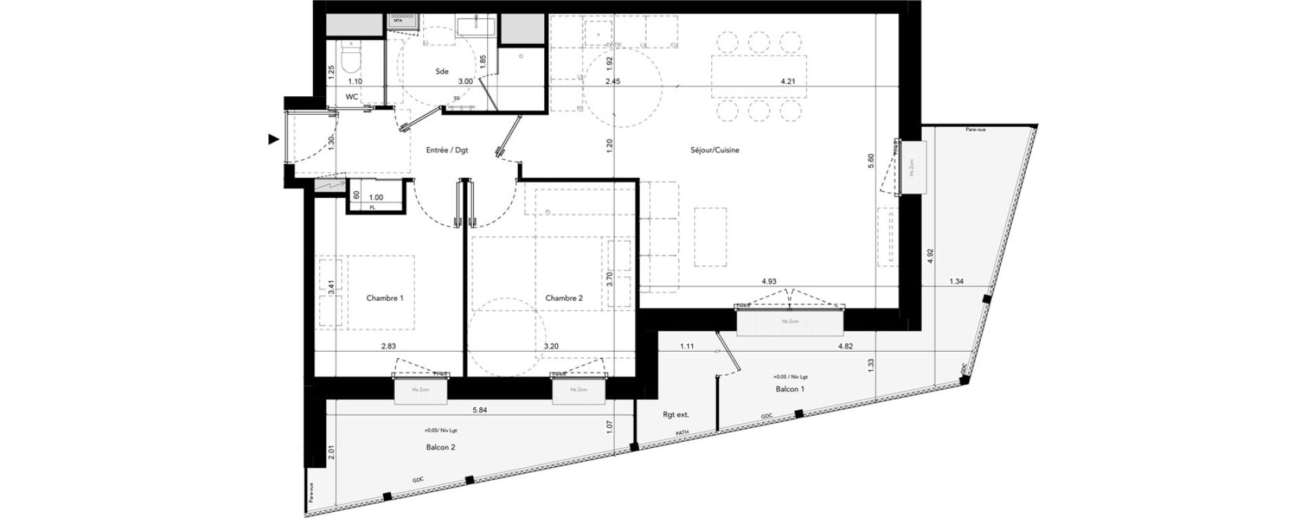 Appartement T3 de 66,85 m2 &agrave; Brest Les capucins