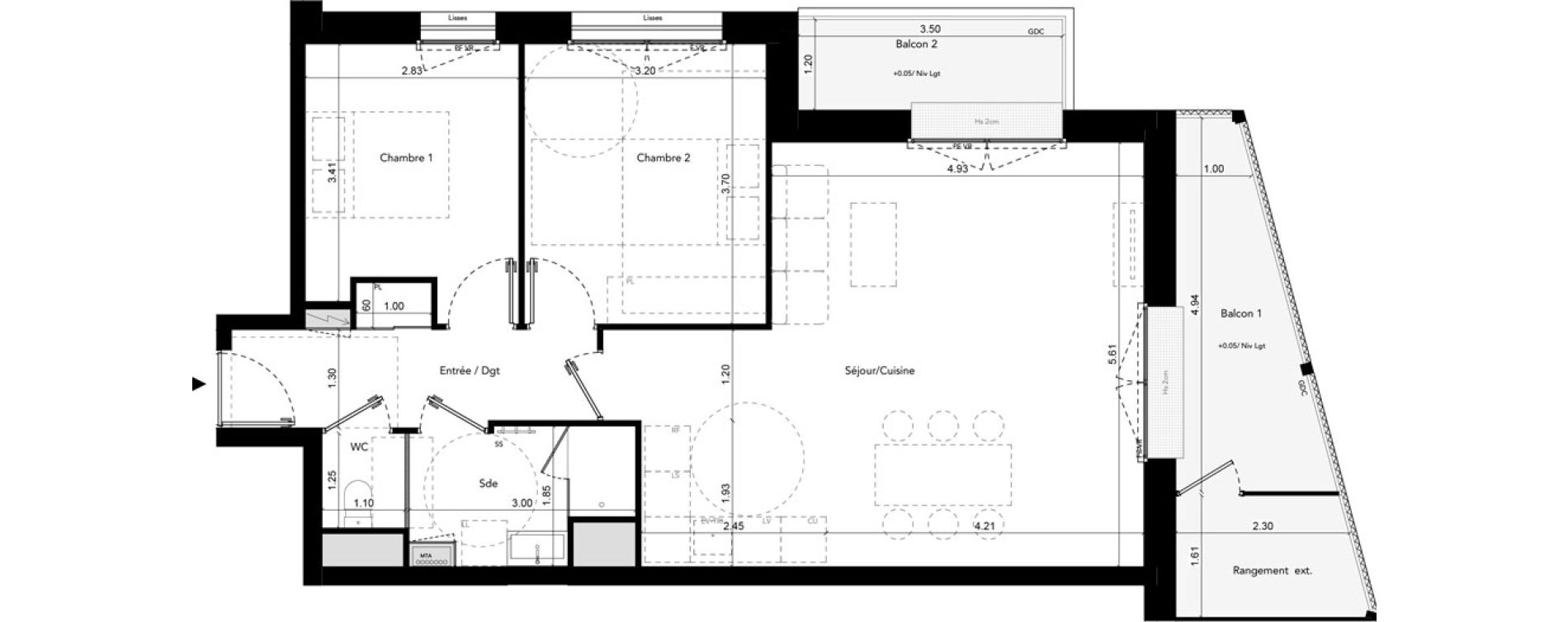 Appartement T3 de 67,80 m2 &agrave; Brest Les capucins