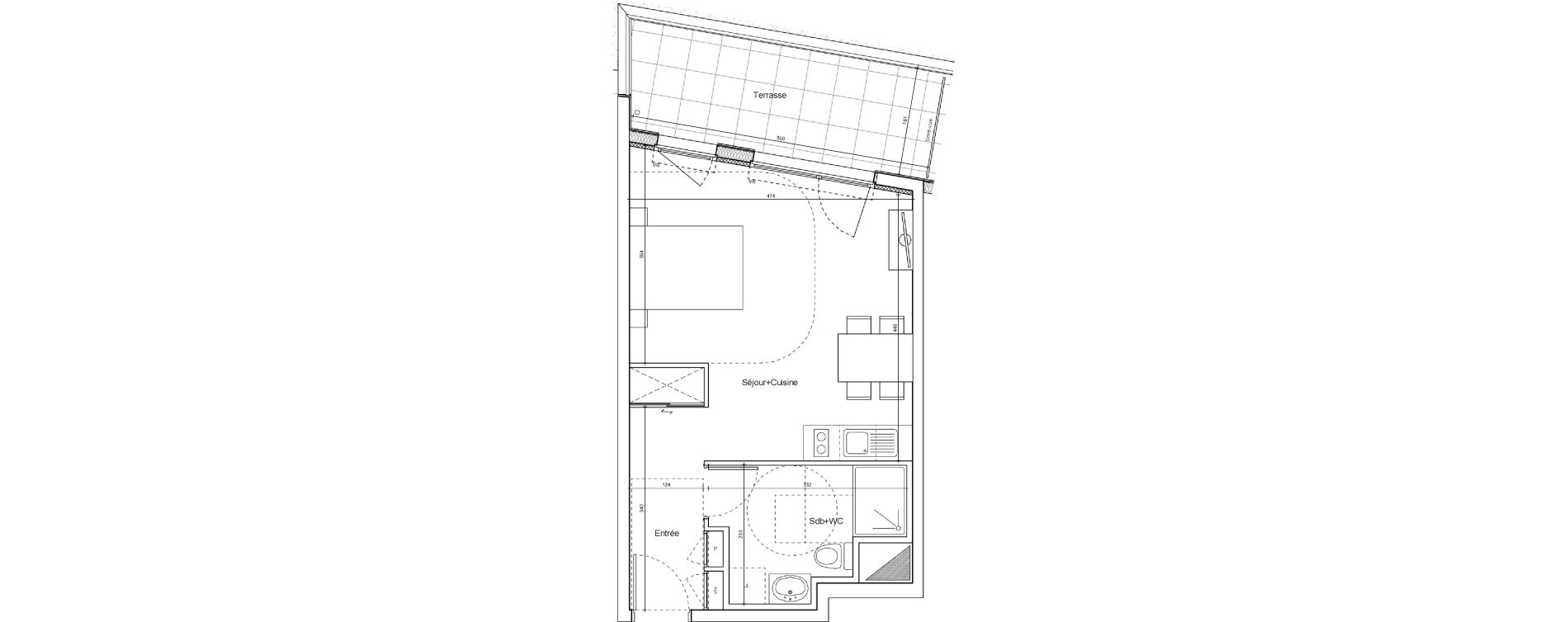 Appartement T1 de 31,98 m2 &agrave; Brest Brest les capucins