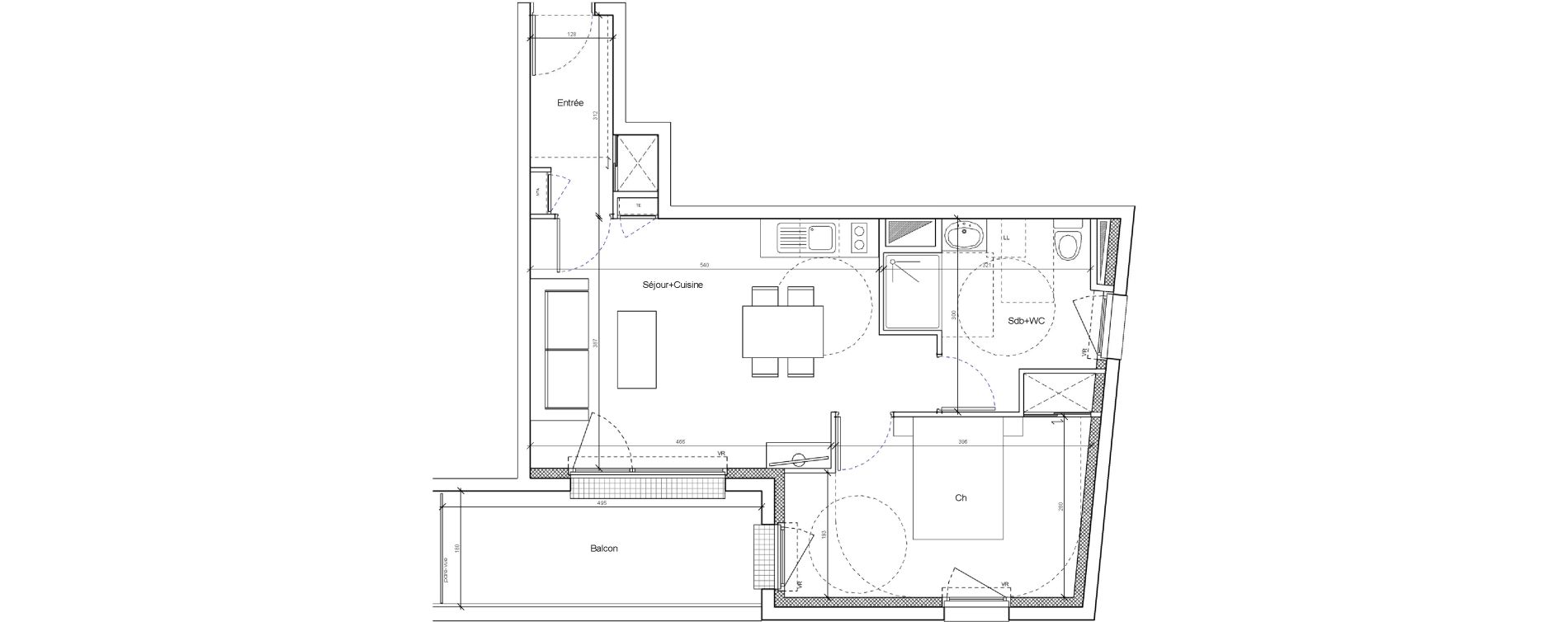 Appartement T2 de 46,07 m2 &agrave; Brest Brest les capucins