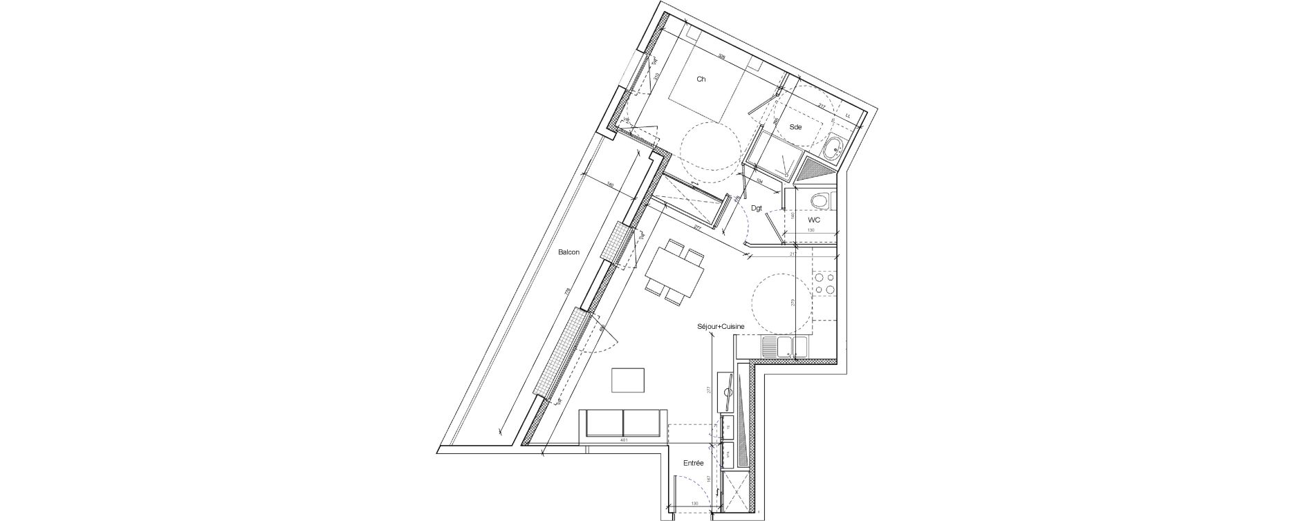 Appartement T2 de 51,54 m2 &agrave; Brest Brest les capucins