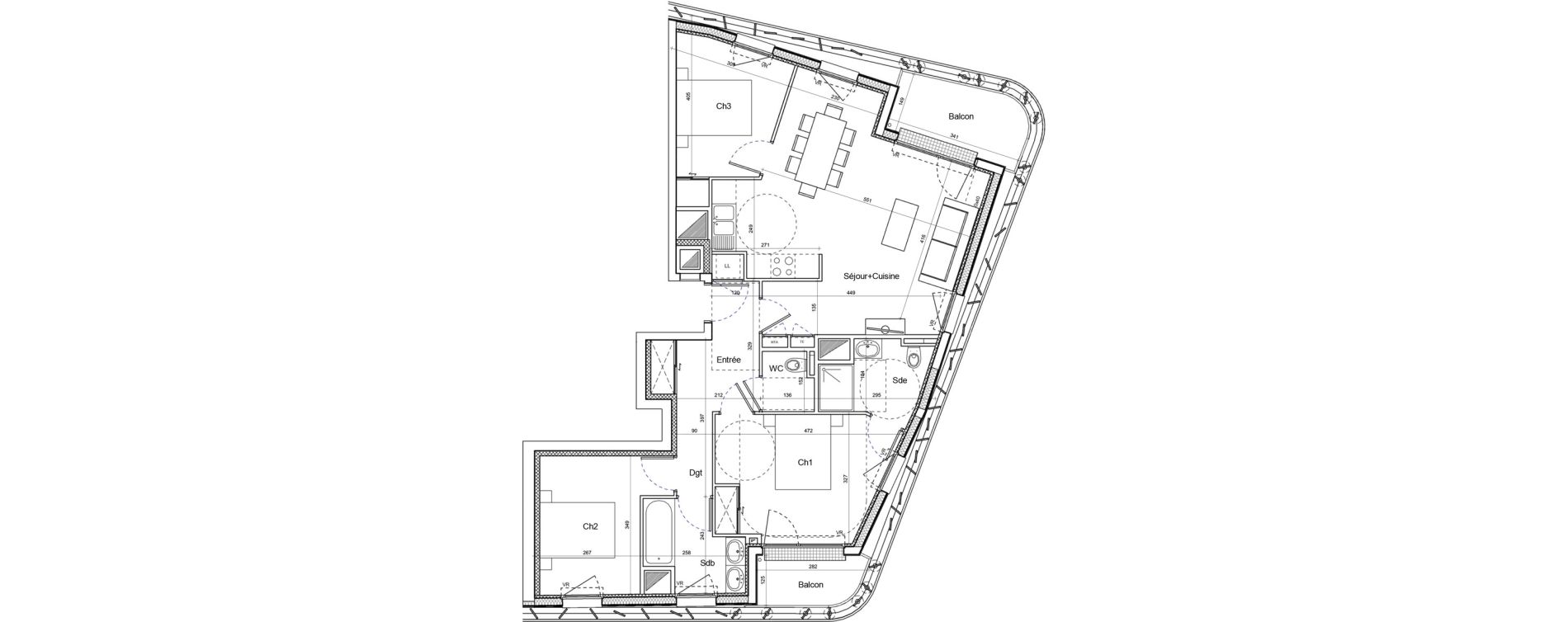 Appartement T4 de 82,27 m2 &agrave; Brest Les capucins