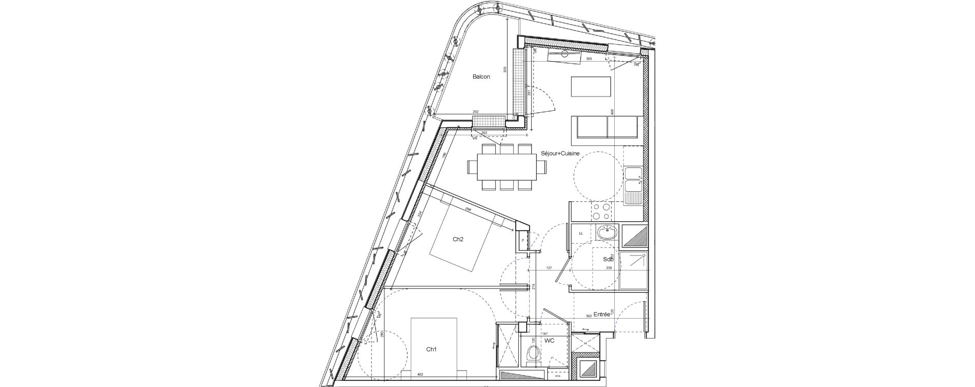 Appartement T3 de 59,98 m2 &agrave; Brest Les capucins