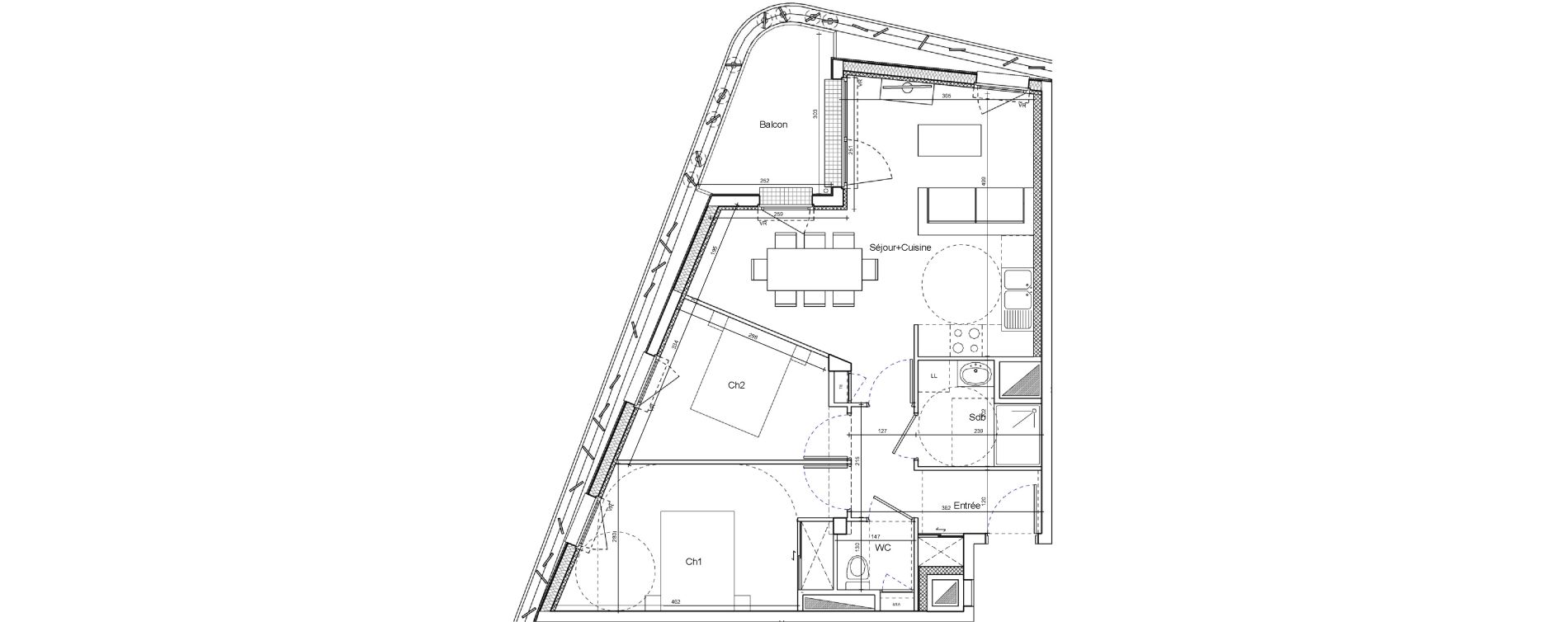 Appartement T3 de 59,98 m2 &agrave; Brest Les capucins