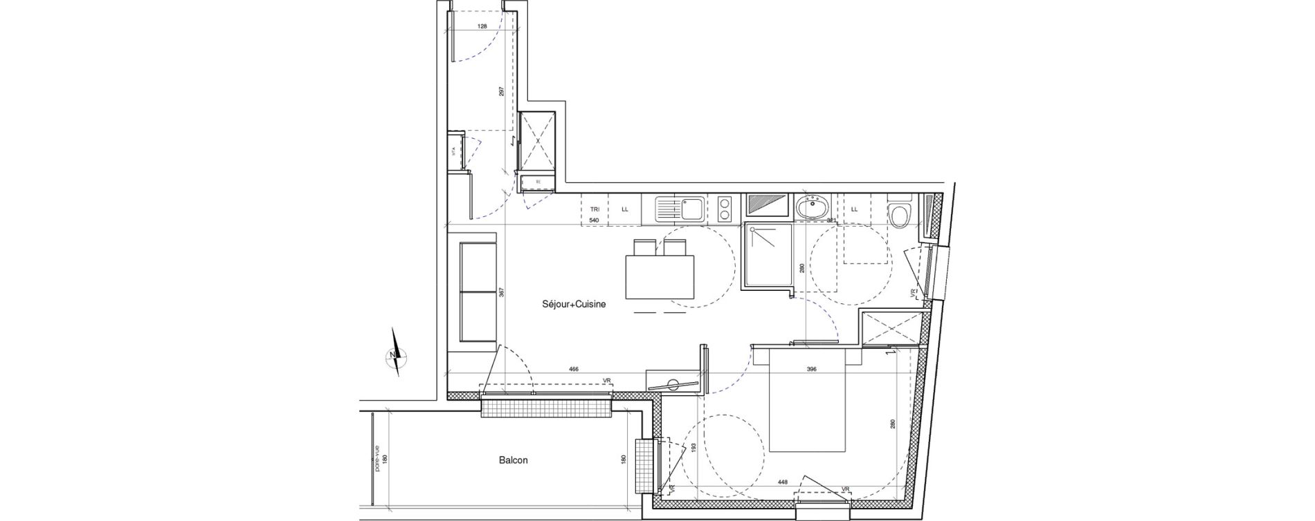 Appartement T2 de 44,74 m2 &agrave; Brest Les capucins