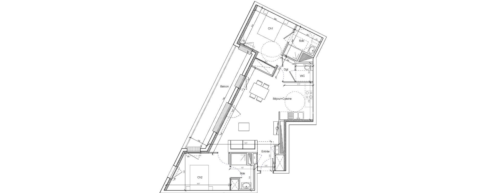 Appartement T3 de 68,48 m2 &agrave; Brest Les capucins