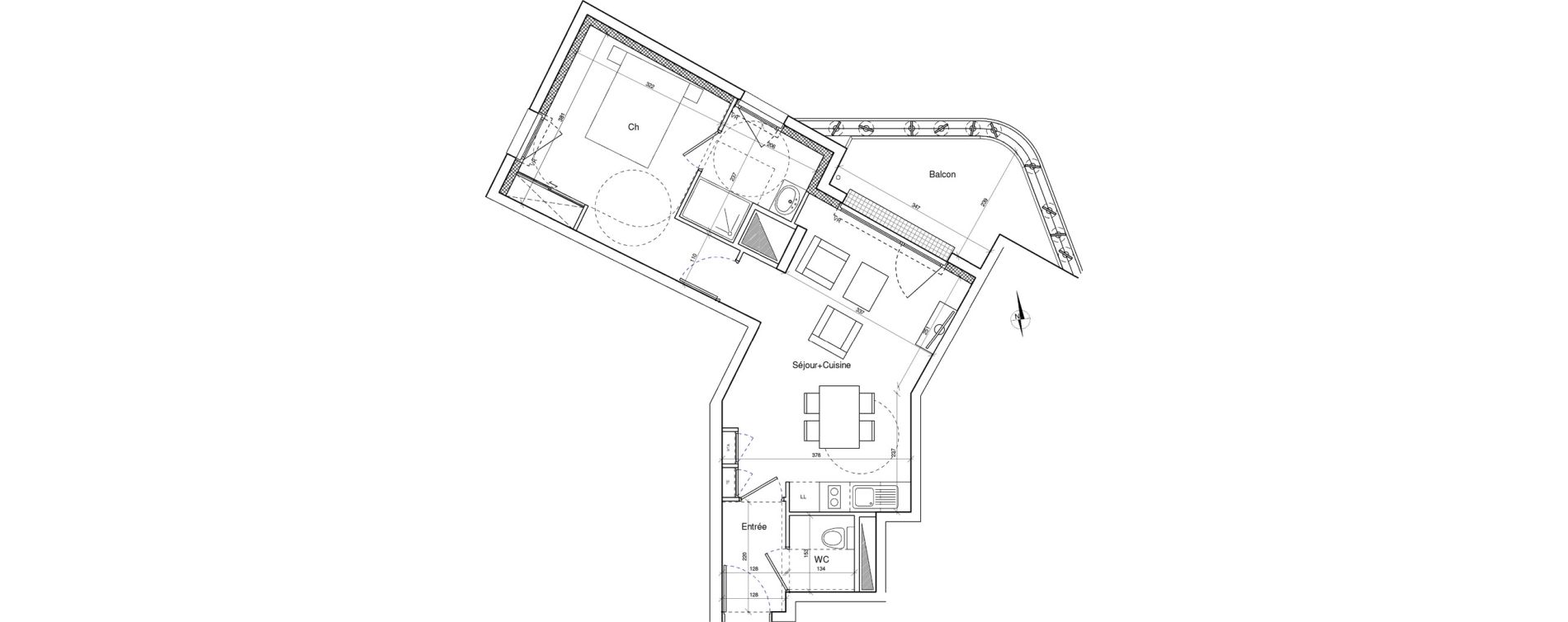 Appartement T2 de 43,49 m2 &agrave; Brest Les capucins