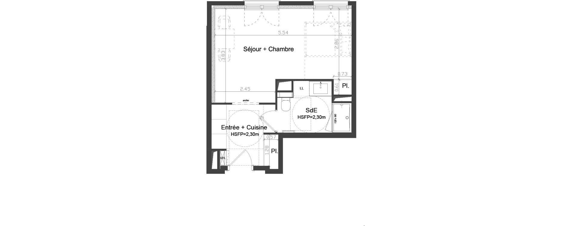 Appartement T1 de 30,00 m2 &agrave; Brest Kerigonan