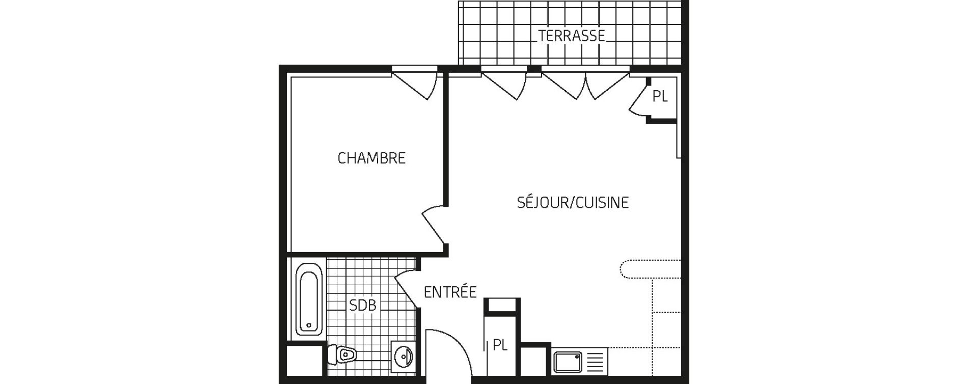 Appartement T2 de 46,01 m2 &agrave; Concarneau Centre