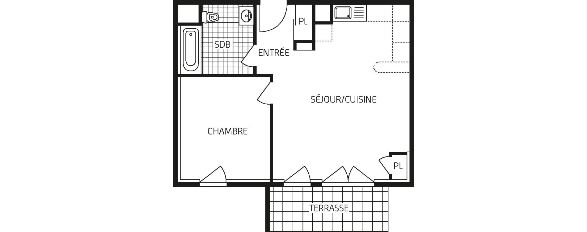 Appartement T2 de 46,10 m2 &agrave; Concarneau Centre