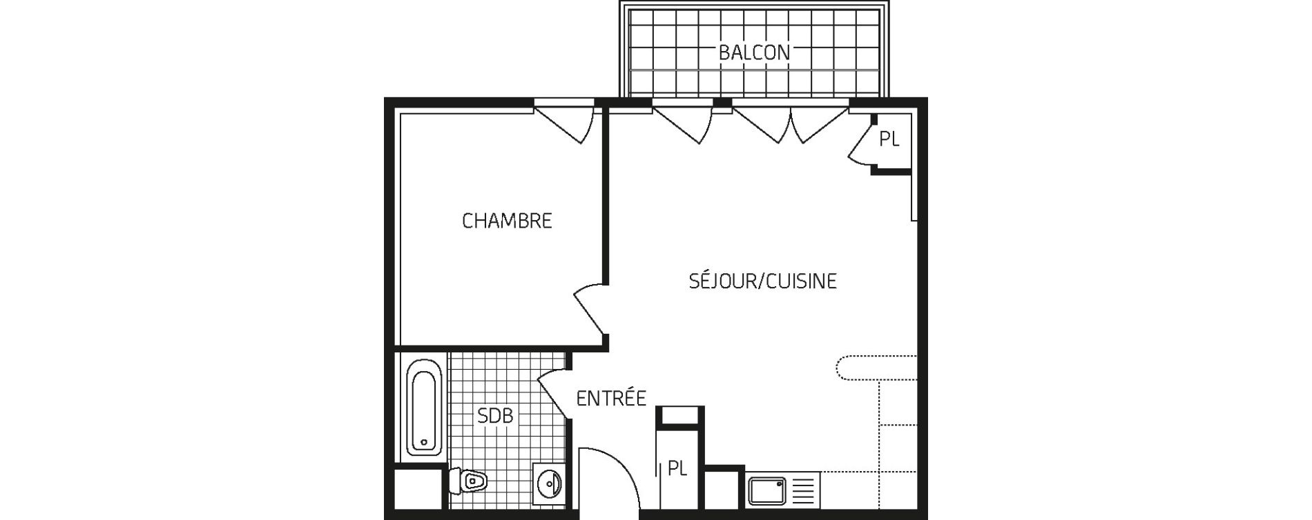 Appartement T2 de 46,01 m2 &agrave; Concarneau Centre