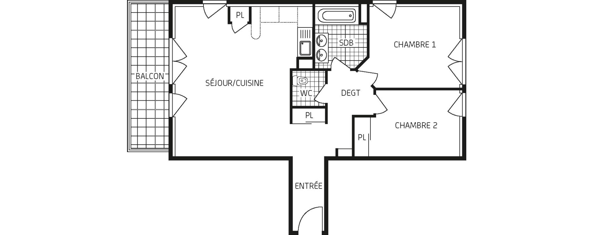 Appartement T3 de 65,70 m2 &agrave; Concarneau Centre