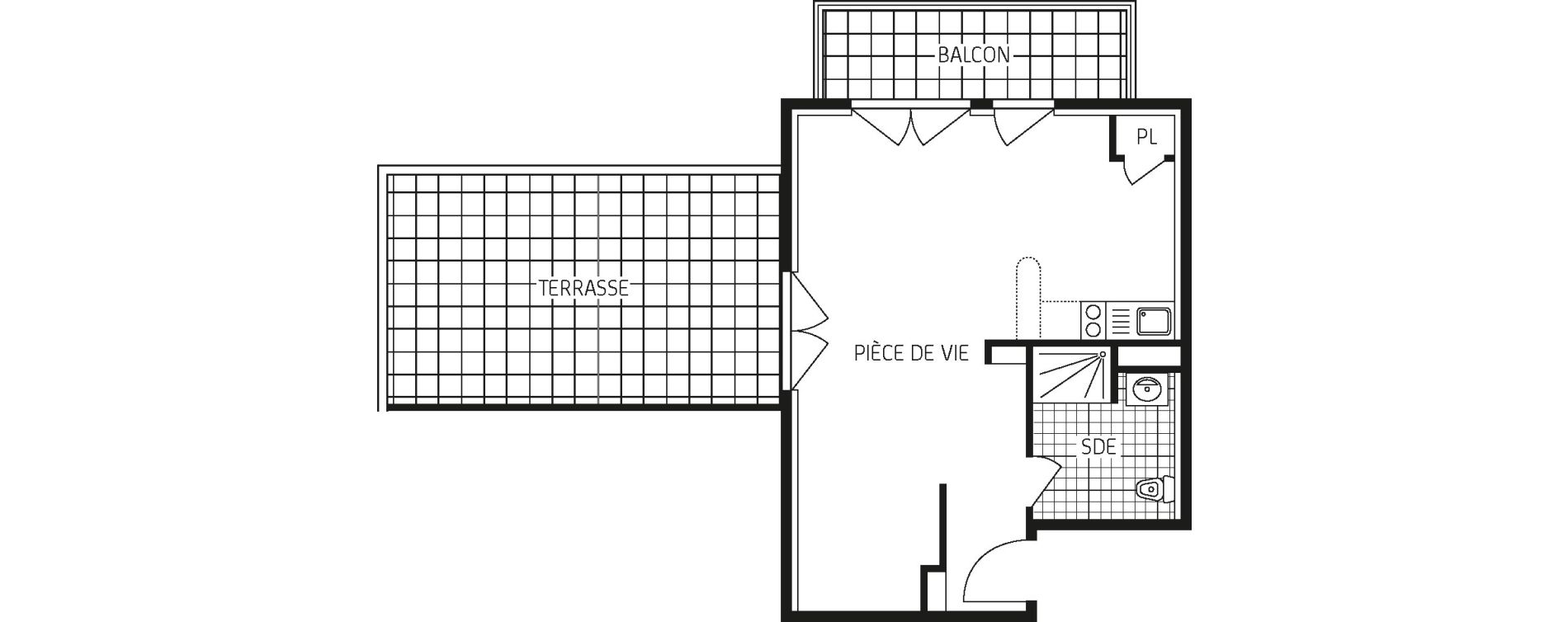 Appartement T1 bis de 37,17 m2 &agrave; Concarneau Centre