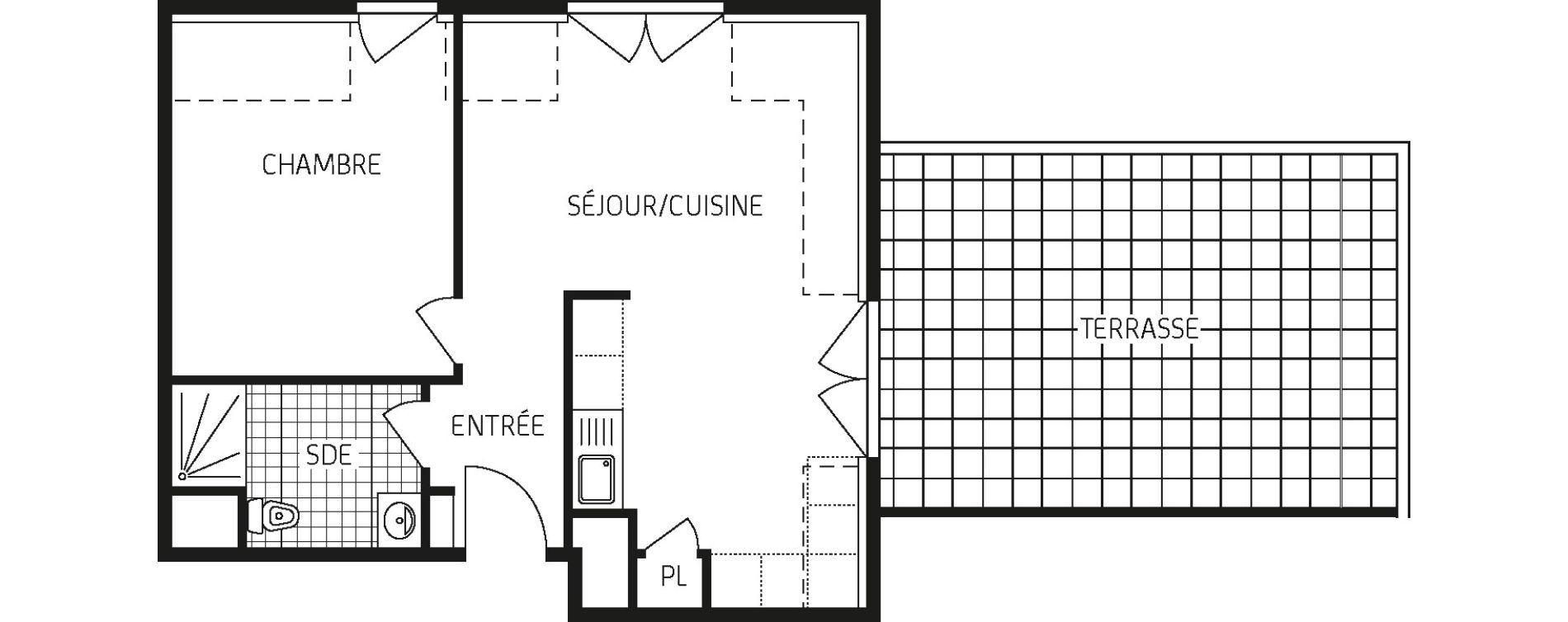 Appartement T2 de 41,08 m2 &agrave; Concarneau Centre