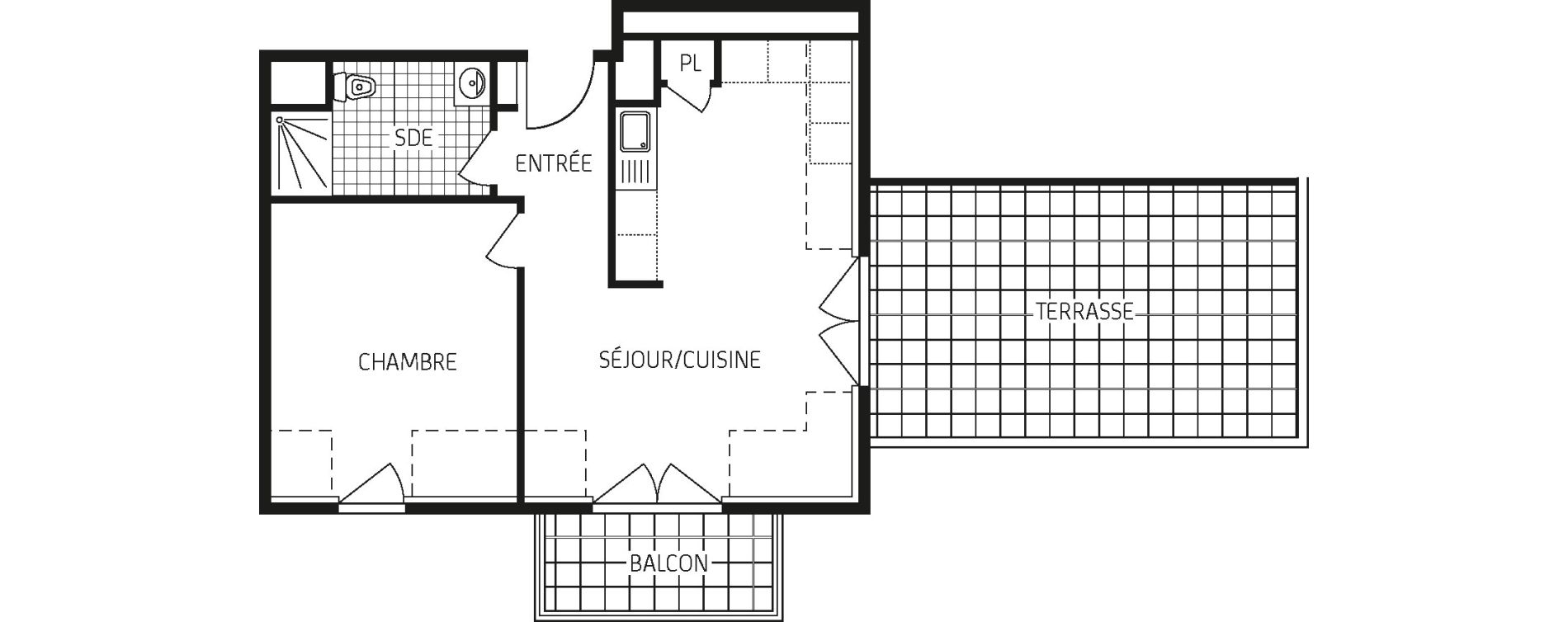 Appartement T2 de 40,85 m2 &agrave; Concarneau Centre