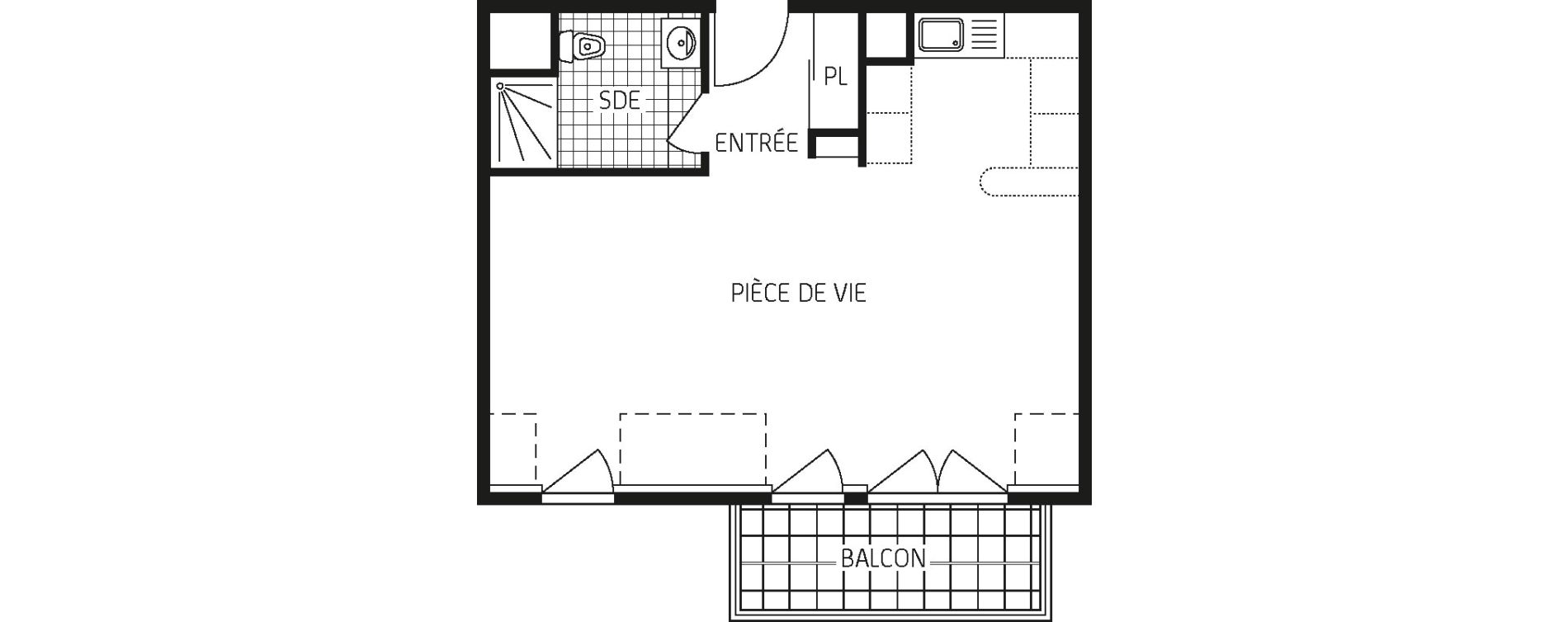 Appartement T1 bis de 40,42 m2 &agrave; Concarneau Centre