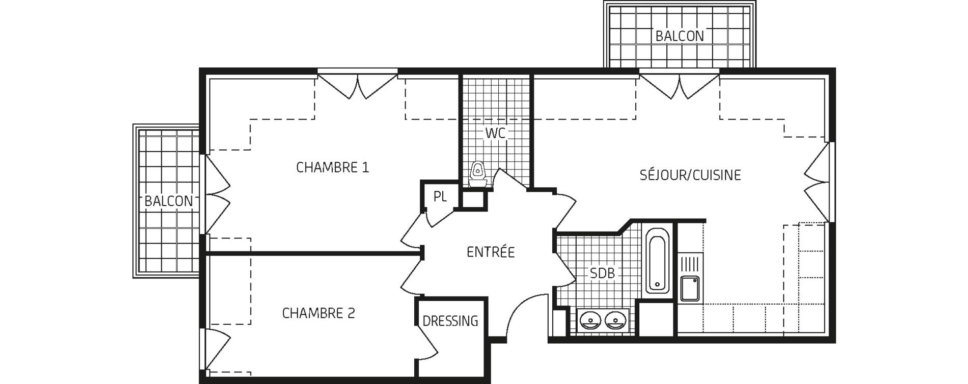 Appartement T3 de 67,71 m2 &agrave; Concarneau Centre