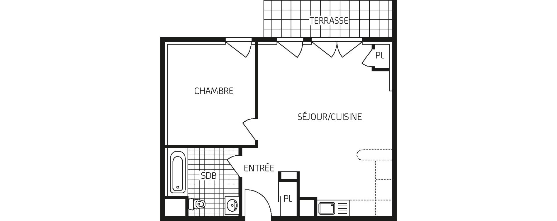 Appartement T2 de 46,00 m2 &agrave; Concarneau Centre