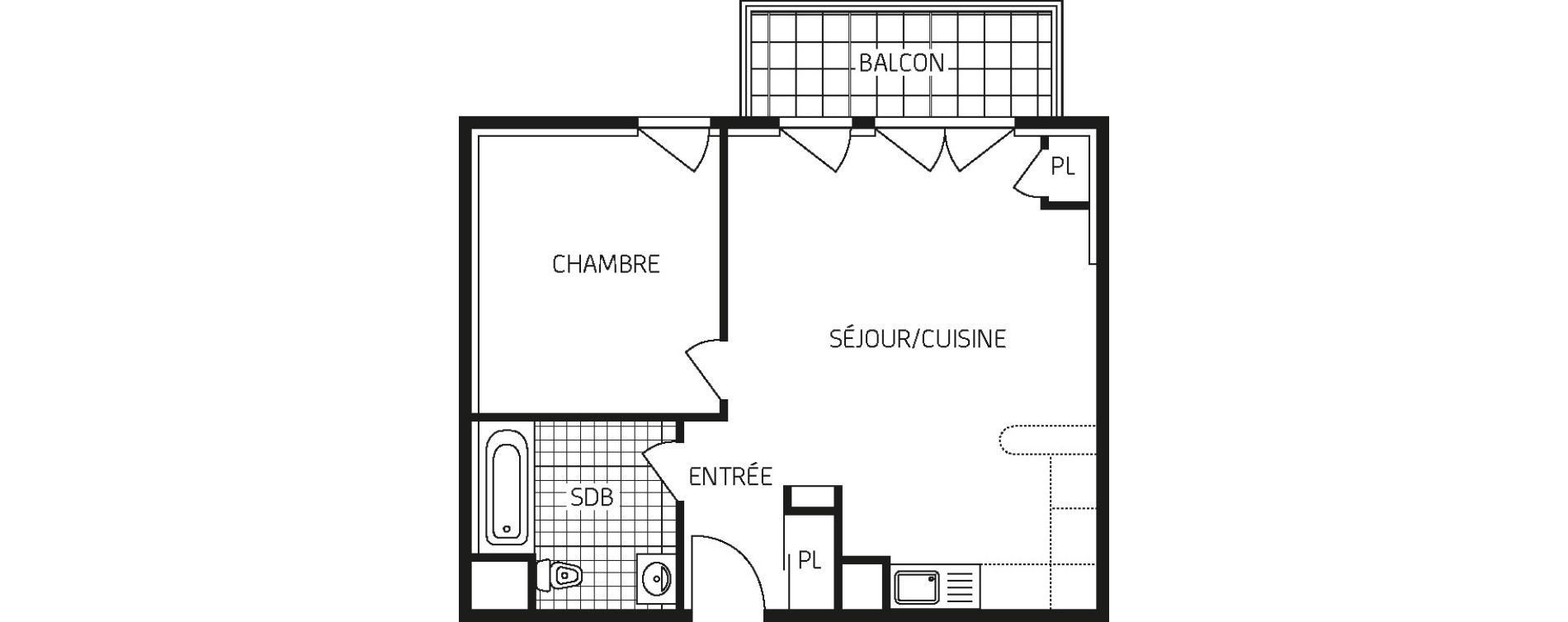 Appartement T2 de 46,09 m2 &agrave; Concarneau Centre