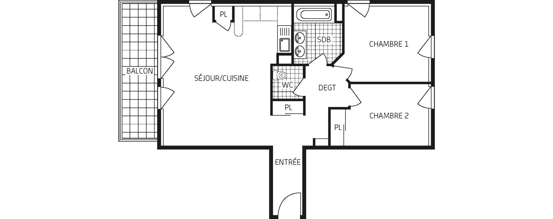 Appartement T3 de 65,70 m2 &agrave; Concarneau Centre