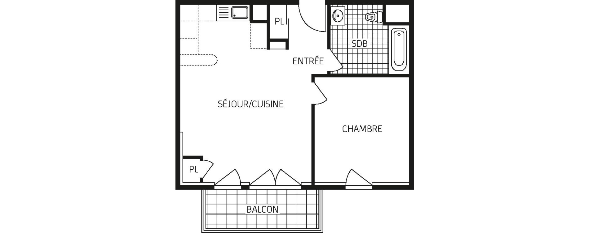 Appartement T2 de 45,60 m2 &agrave; Concarneau Centre