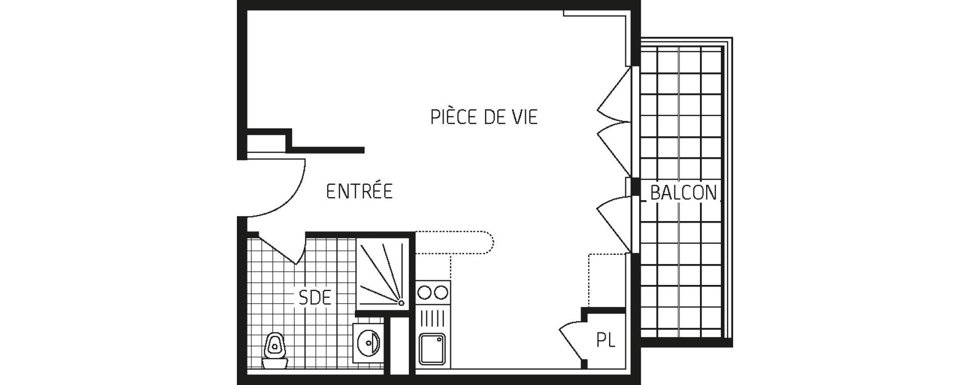 Appartement T1 bis de 33,00 m2 &agrave; Concarneau Centre