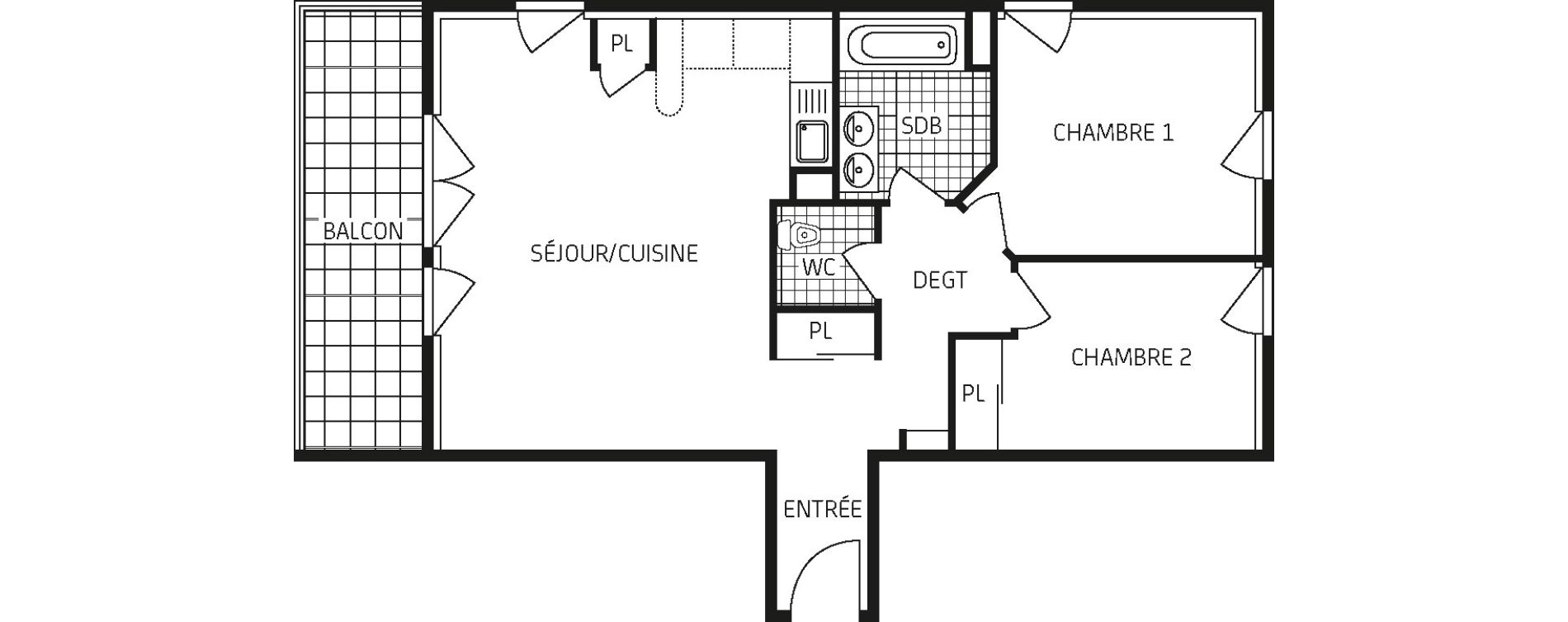 Appartement T3 de 64,78 m2 &agrave; Concarneau Centre