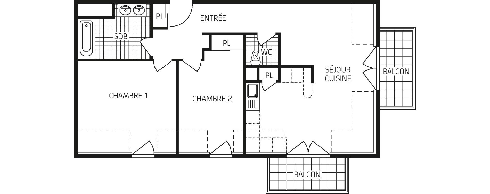 Appartement T3 de 61,65 m2 &agrave; Concarneau Centre